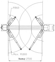 PA-6150 2 Post Lift Floor Plan